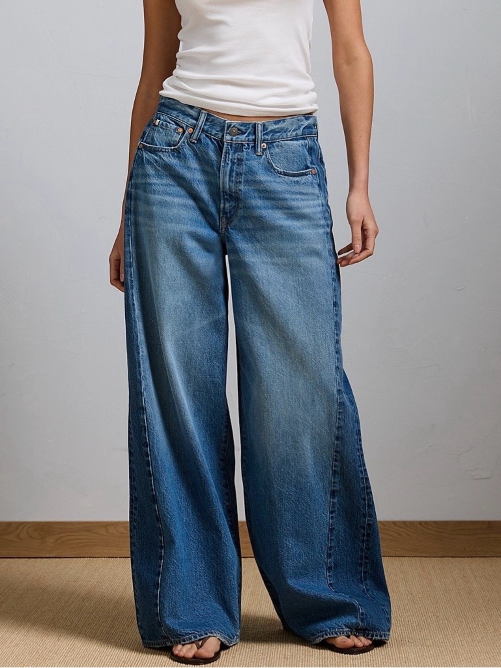 AE77 Premium Super Wide Side Stripe Jean